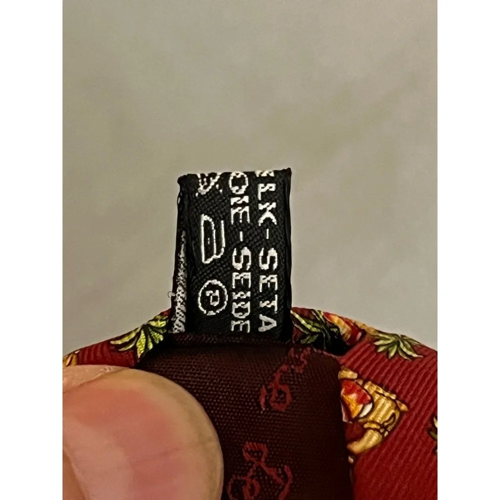 Salvatore Ferragamo Mens Silk Tie Red Camel Palm Tree Animal Print Made in Italy